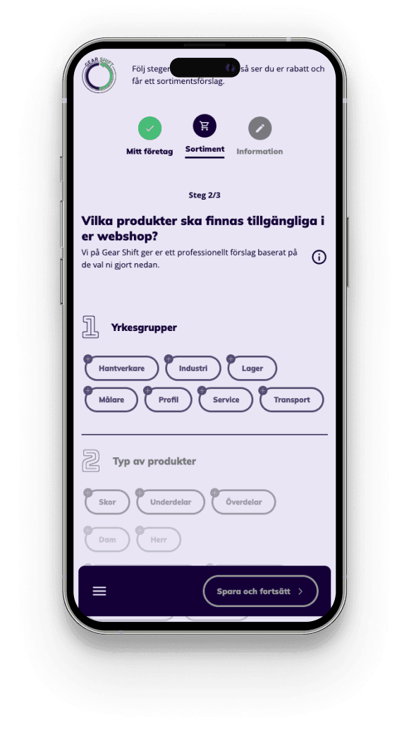 Bli kund digitalt hos Gear Shift. Få rabatt och sortimentsförslag direkt.